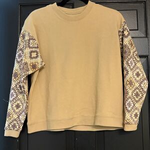 Madewell Quilted-Sleeve (Re)sourced Cotton Swing Sweatshirt SOLD OUT Size XS